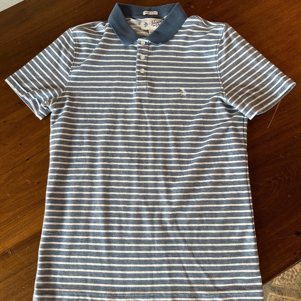 Original Penguin 3 button striped polo sz. M